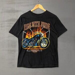 Vintage Bike‎ Week Y2K West Coast Choppers Flame Black Shirt Medium
